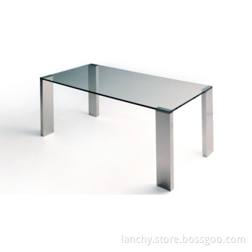 Glass Dining Table with Stainless Steel Leg (DT-165A)